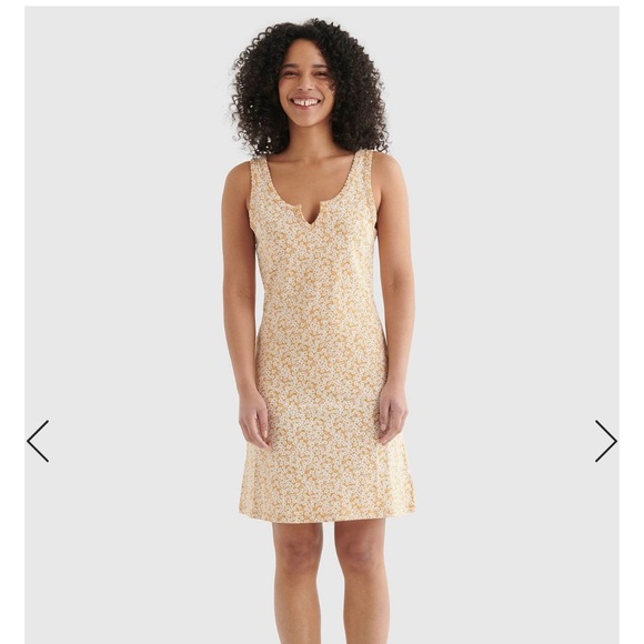 Lucky Brand Scallop Notch MIDI Dress Size Medium I 12 - Picture 2 of 11